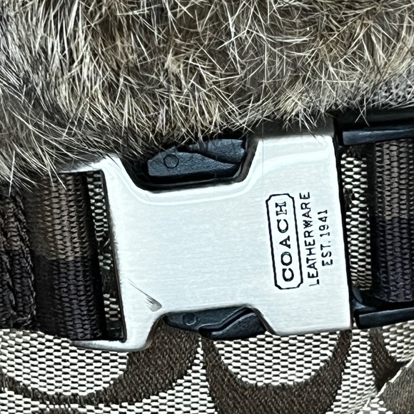 Coach Mariette Logo Winter Snow Boots Rabbit Fur- perfect condition - size 7 1/2 - Picture 6 of 10